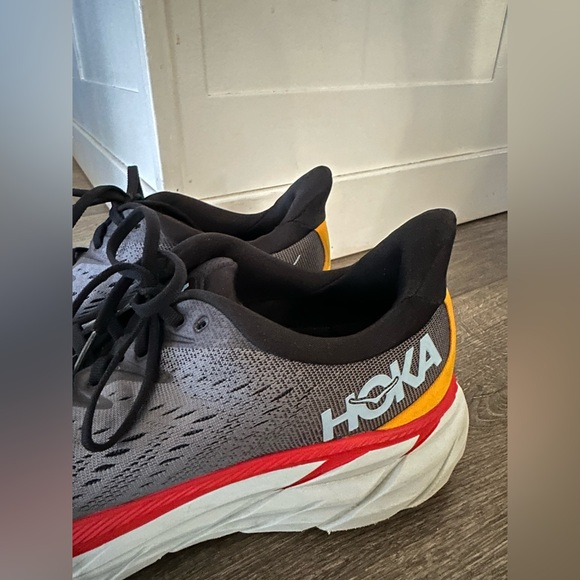 Hoka One One Clifton 8 Running Shoes Men Size 9.5D Gray Comfort Low Top Sneakers - Picture 11 of 11